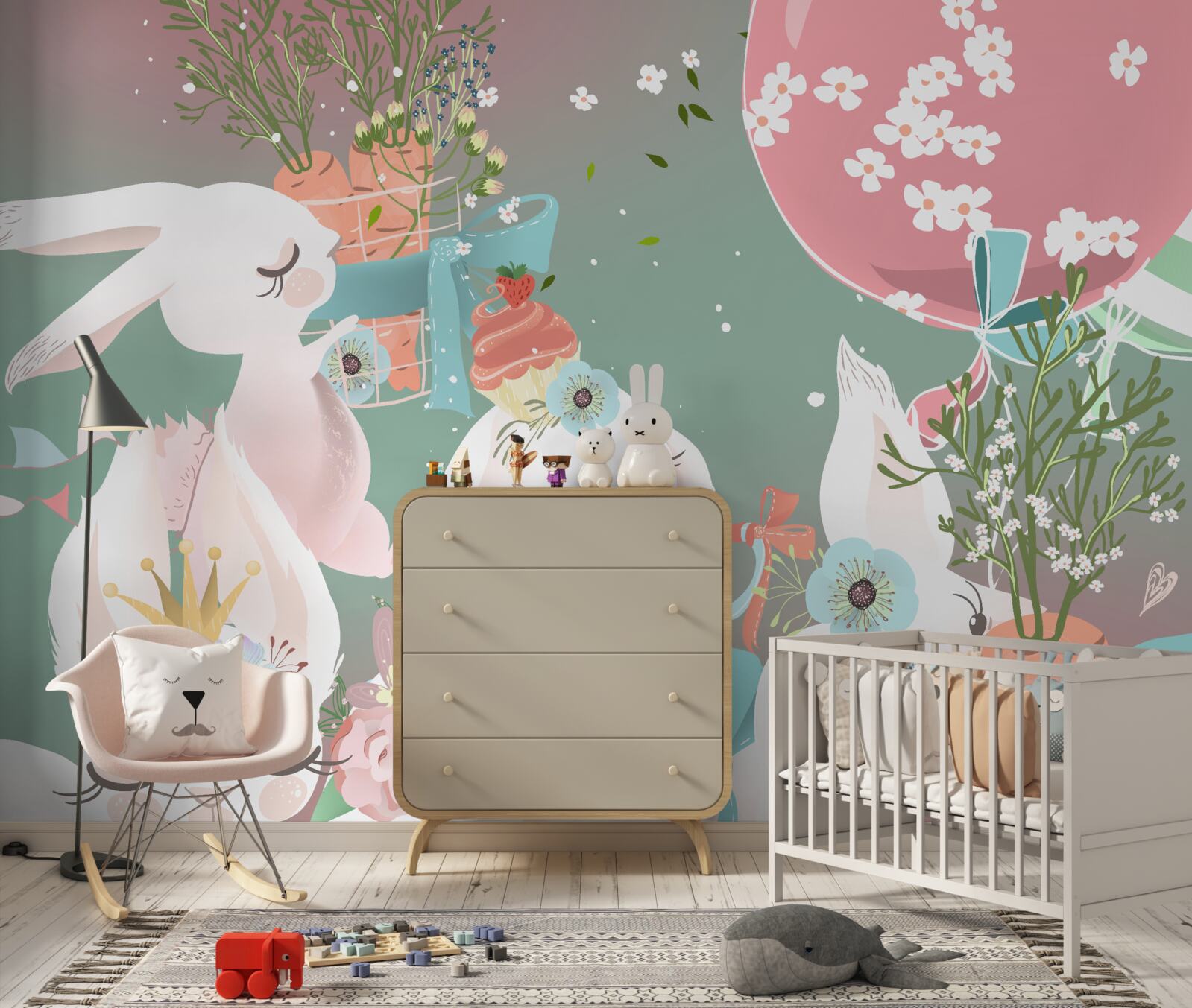 Fotobehang schattige sprookjes hazen