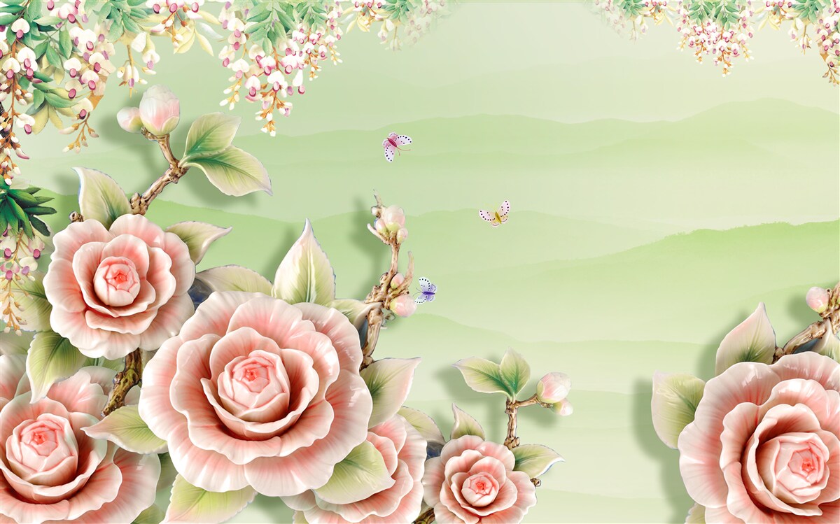 Fotobehang prachtige porseleinen rozen