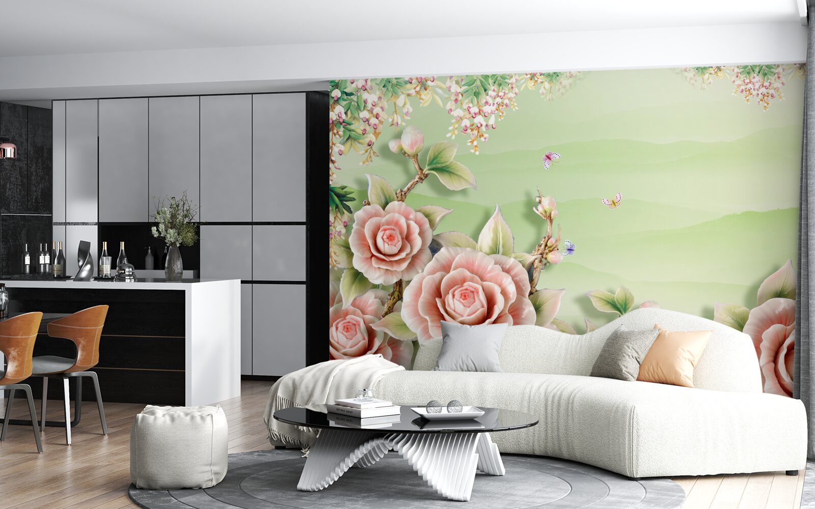 Fotobehang prachtige porseleinen rozen