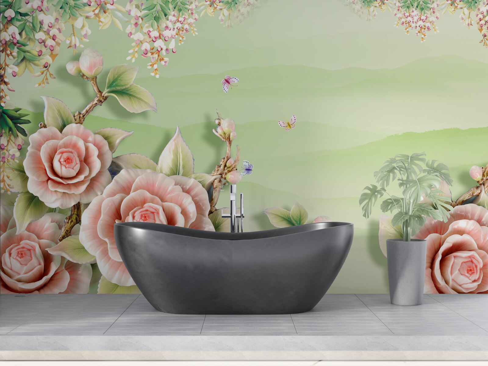 Fotobehang prachtige porseleinen rozen