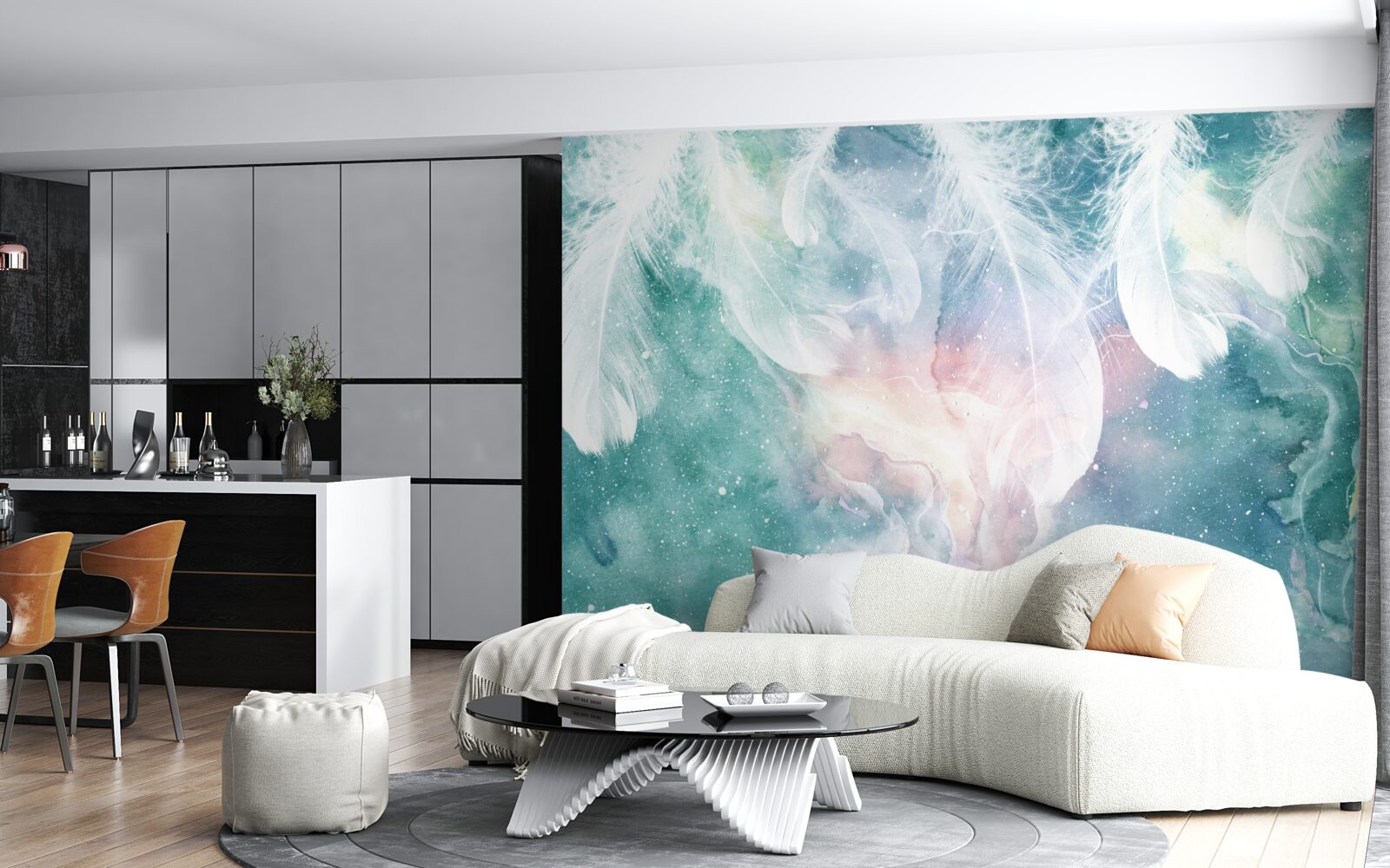 Fotobehang achtergrond met ruimteveren