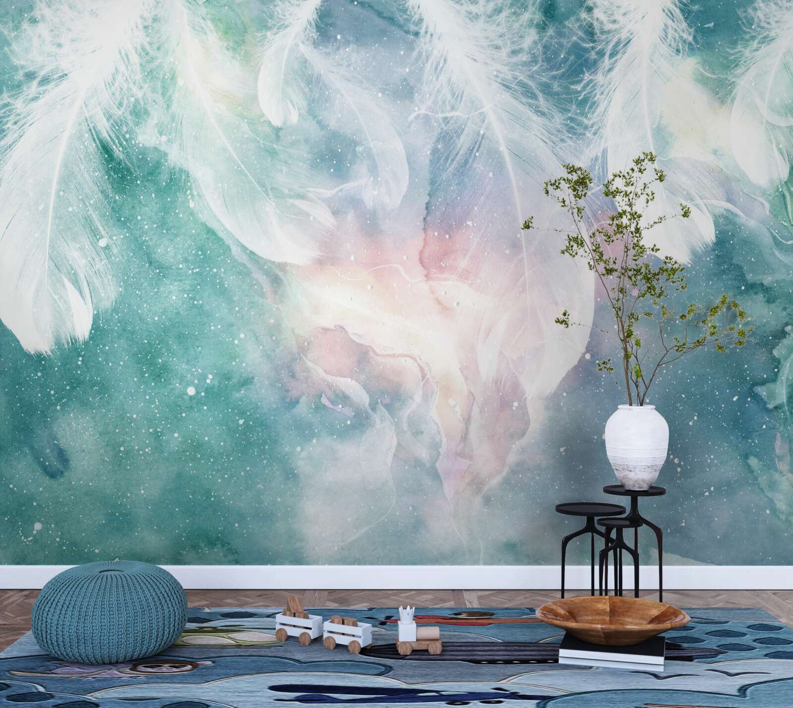 Fotobehang achtergrond met ruimteveren