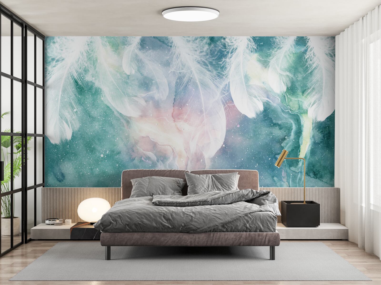 Fotobehang achtergrond met ruimteveren