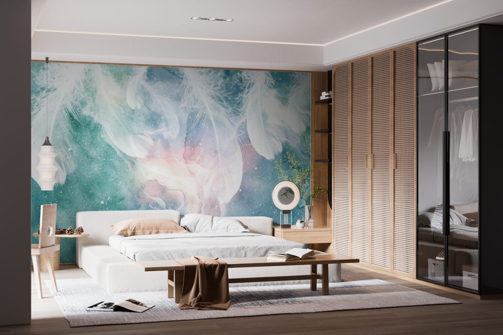 Fotobehang achtergrond met ruimteveren