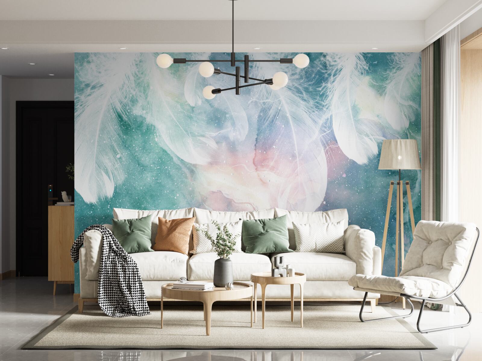 Fotobehang achtergrond met ruimteveren