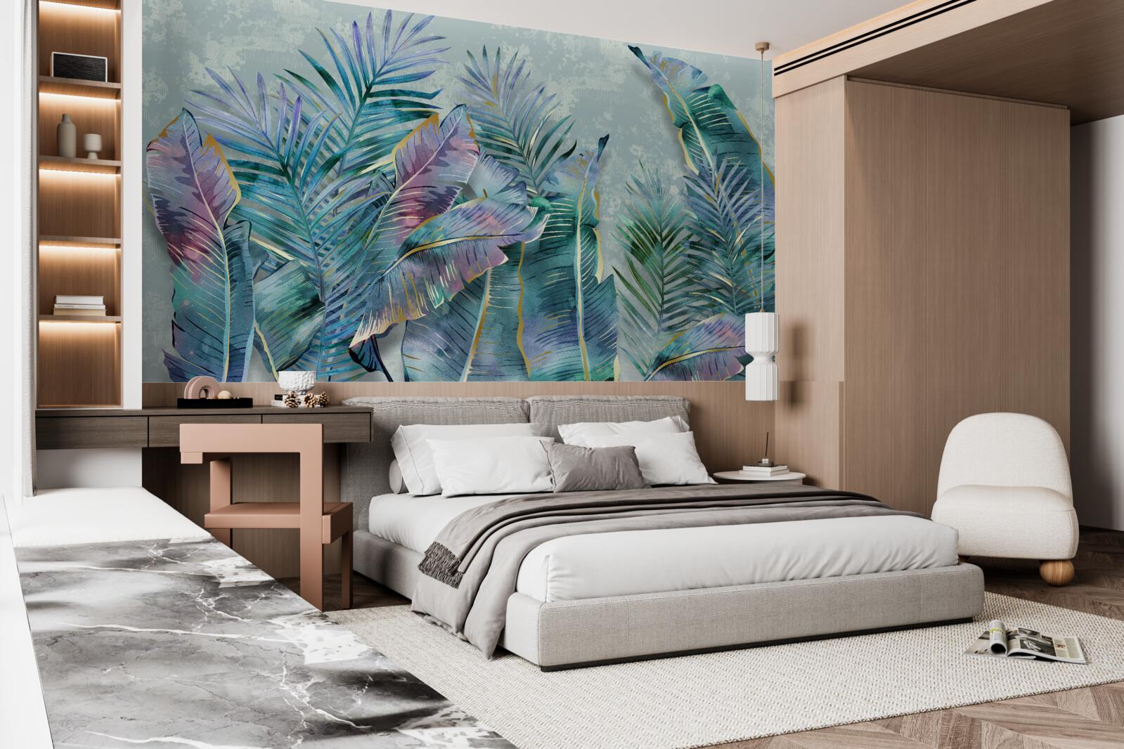 Fotobehang verbazingwekkende palmbladeren