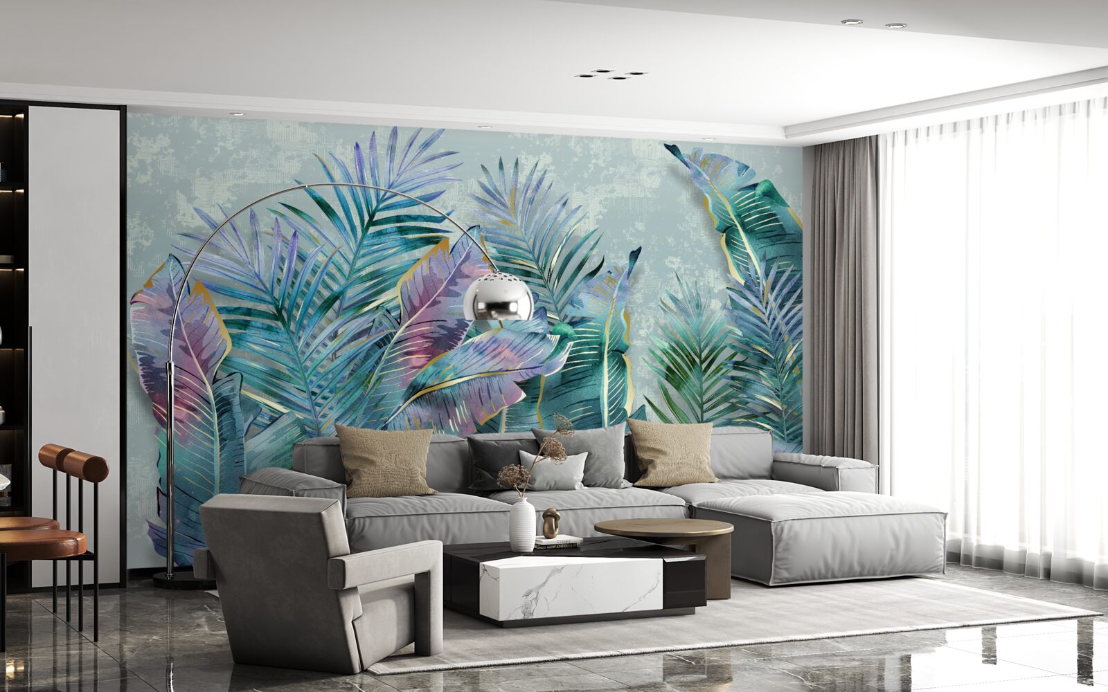 Fotobehang verbazingwekkende palmbladeren