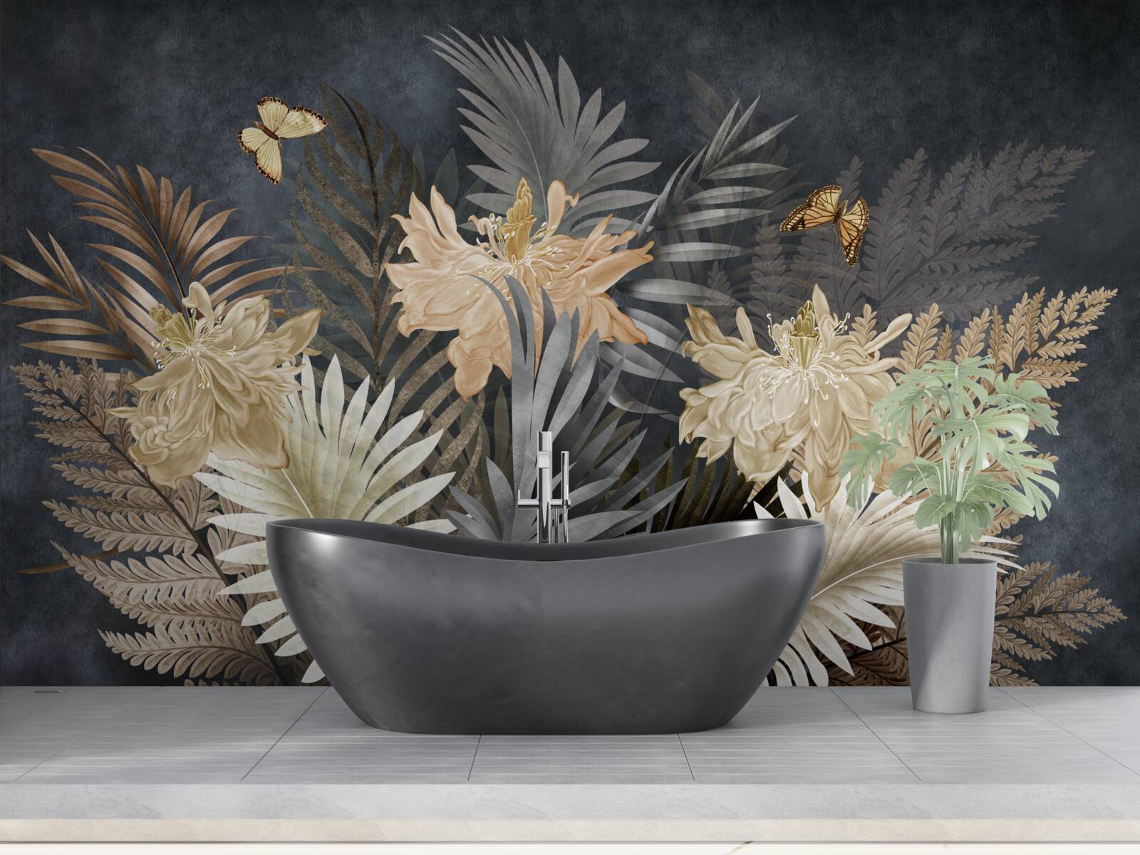 Fotobehang compositie van bleke herfstbladeren