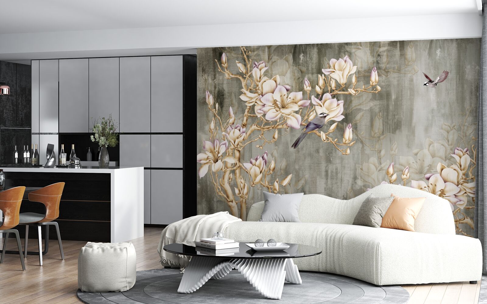 Fotobehang pastelowa chinoiserie