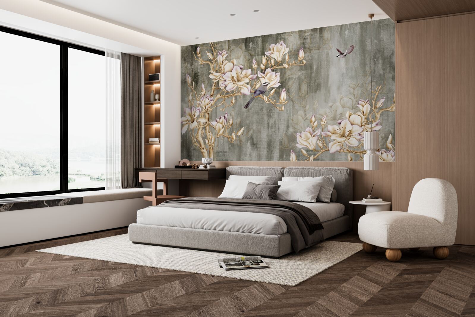 Fotobehang pastelowa chinoiserie