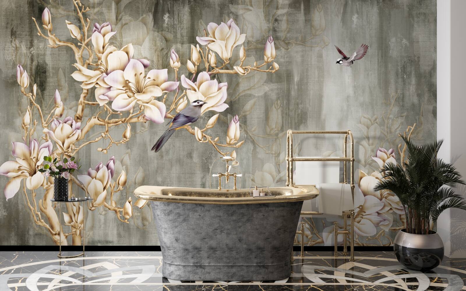 Fotobehang pastelowa chinoiserie