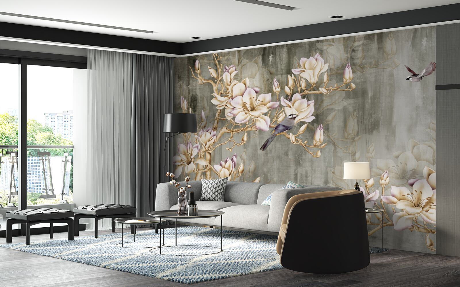 Fotobehang pastelowa chinoiserie