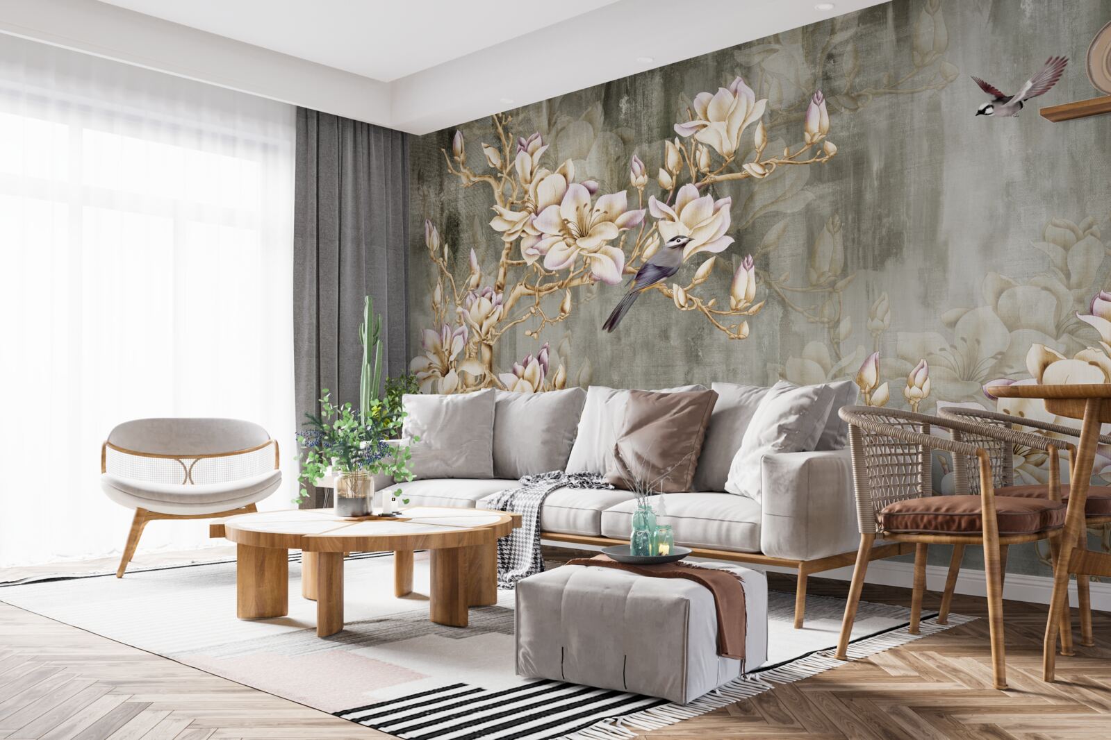 Fotobehang pastelowa chinoiserie