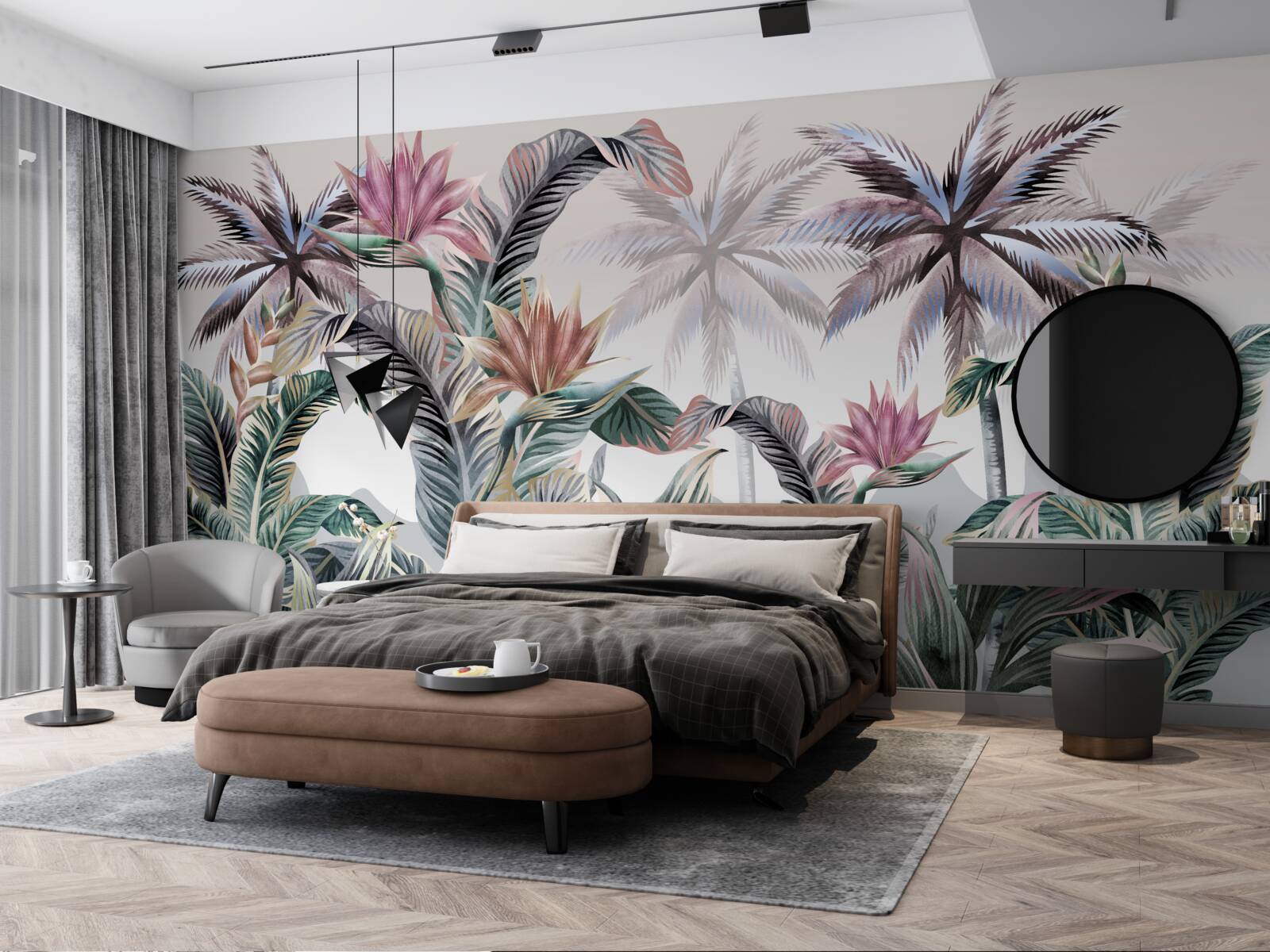 Fotobehang bomen met bladeren groeien in de jungle