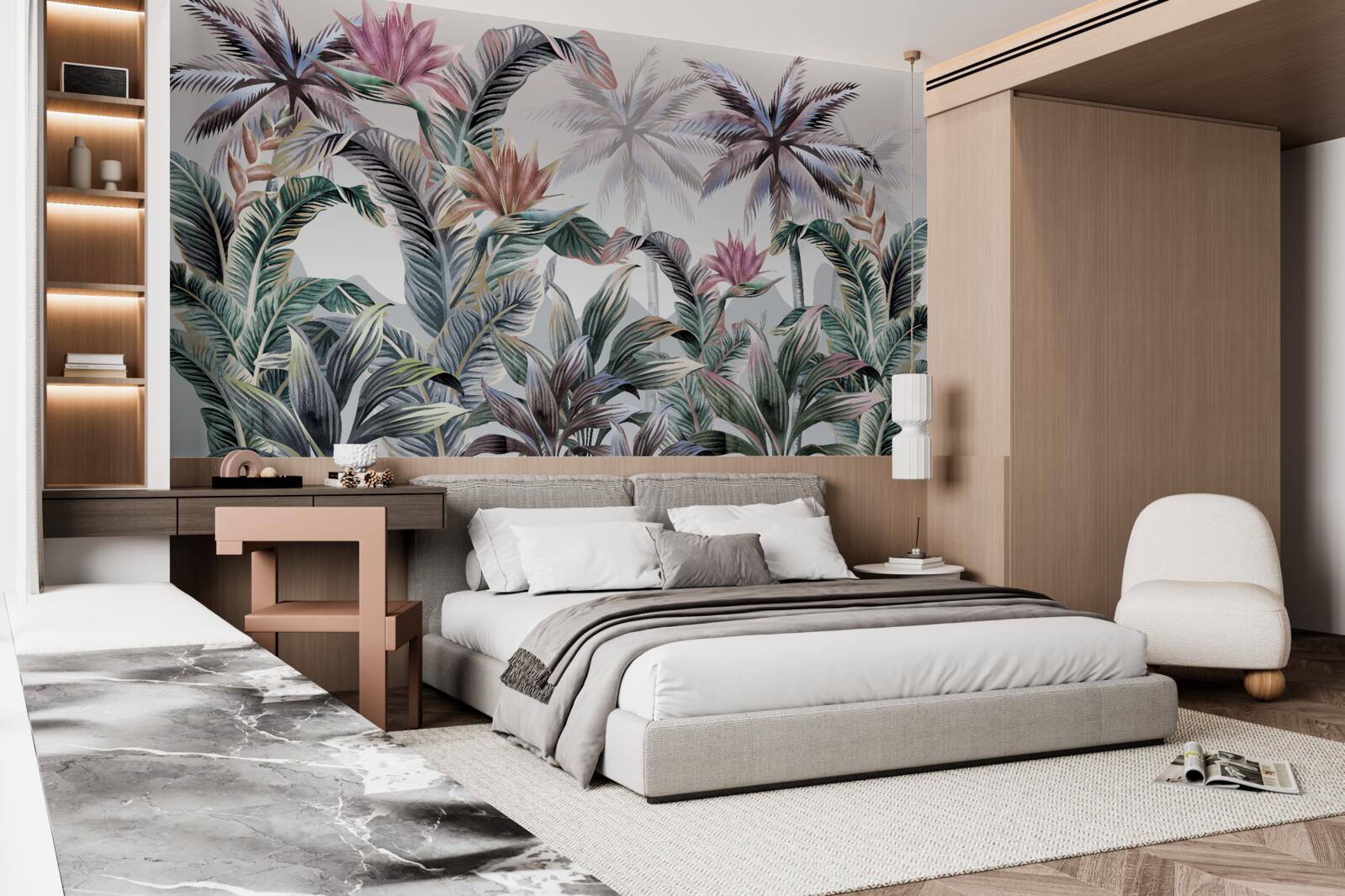 Fotobehang bomen met bladeren groeien in de jungle