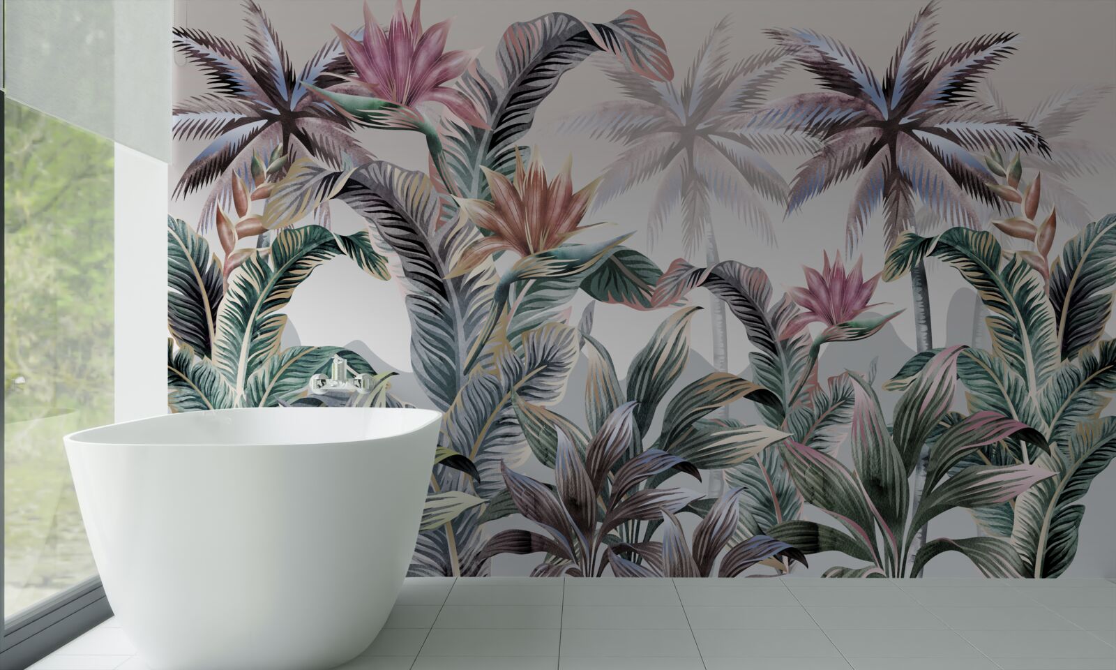 Fotobehang bomen met bladeren groeien in de jungle