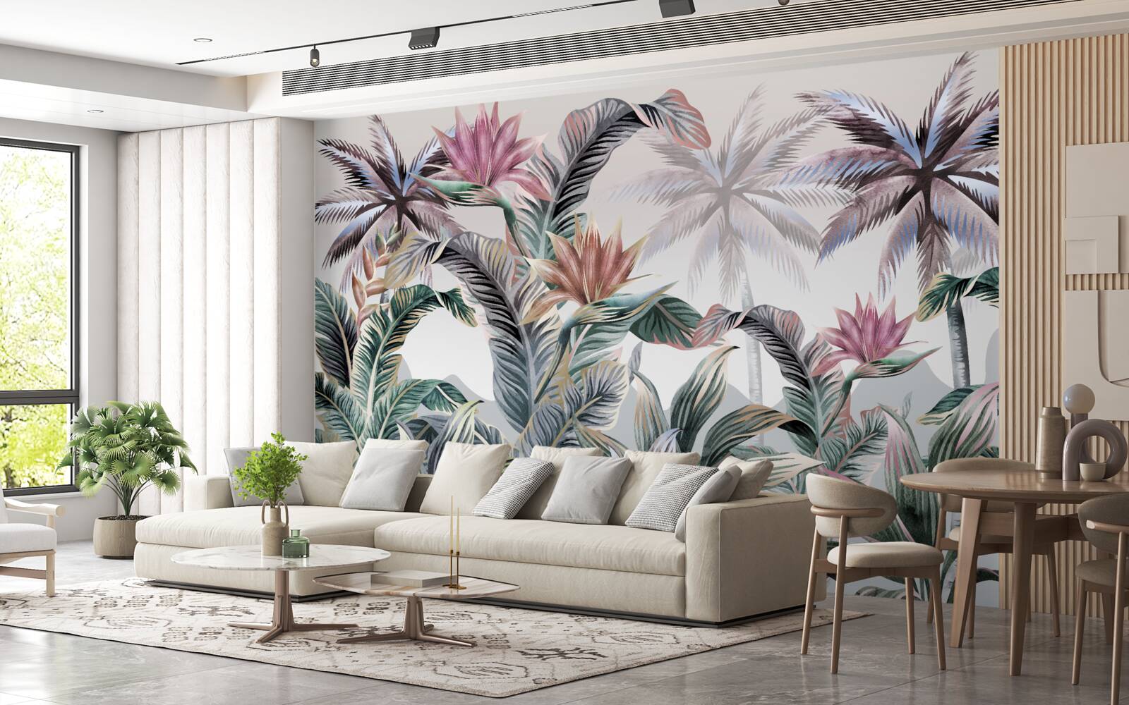 Fotobehang bomen met bladeren groeien in de jungle