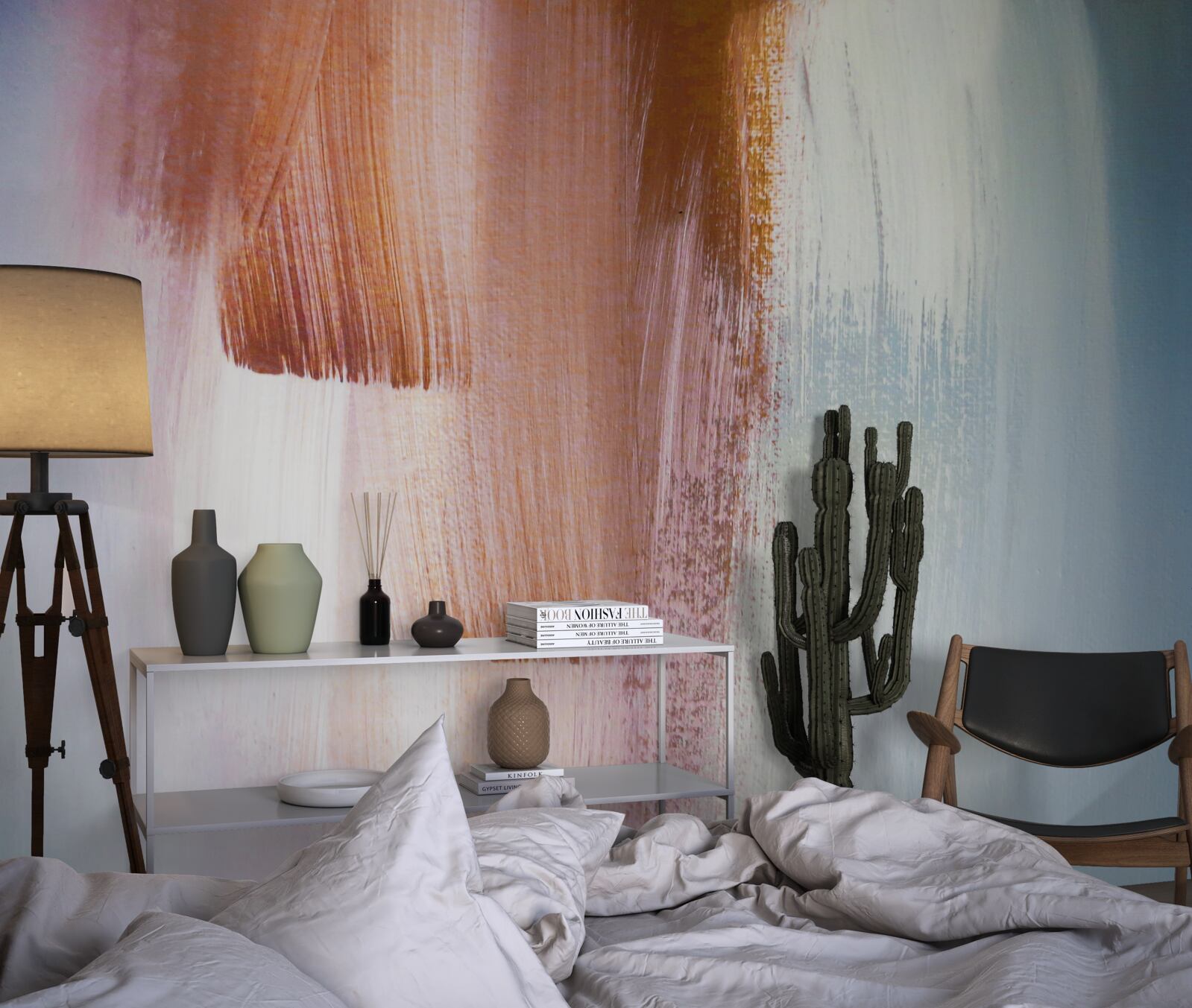 Fotobehang kleurrijke abstracte penseelstreken