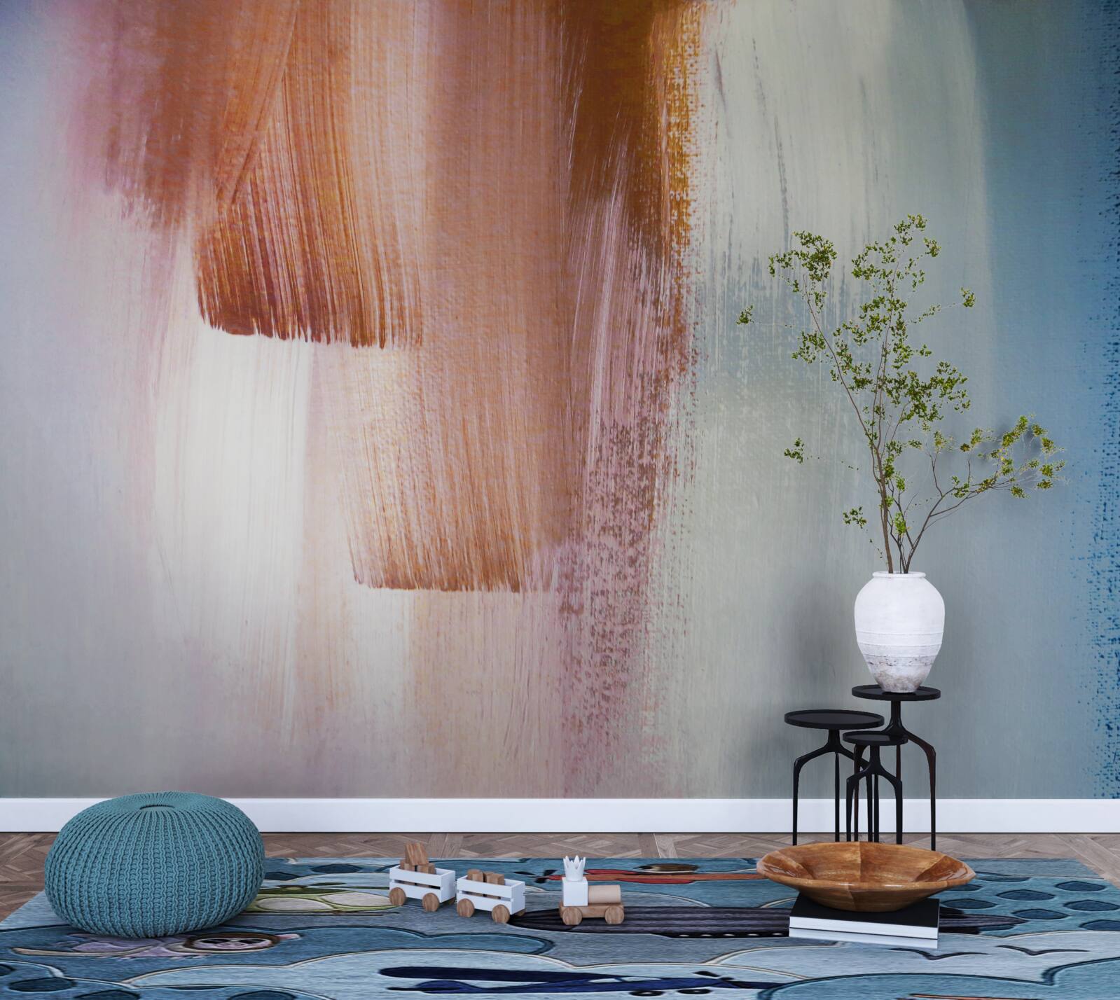 Fotobehang kleurrijke abstracte penseelstreken