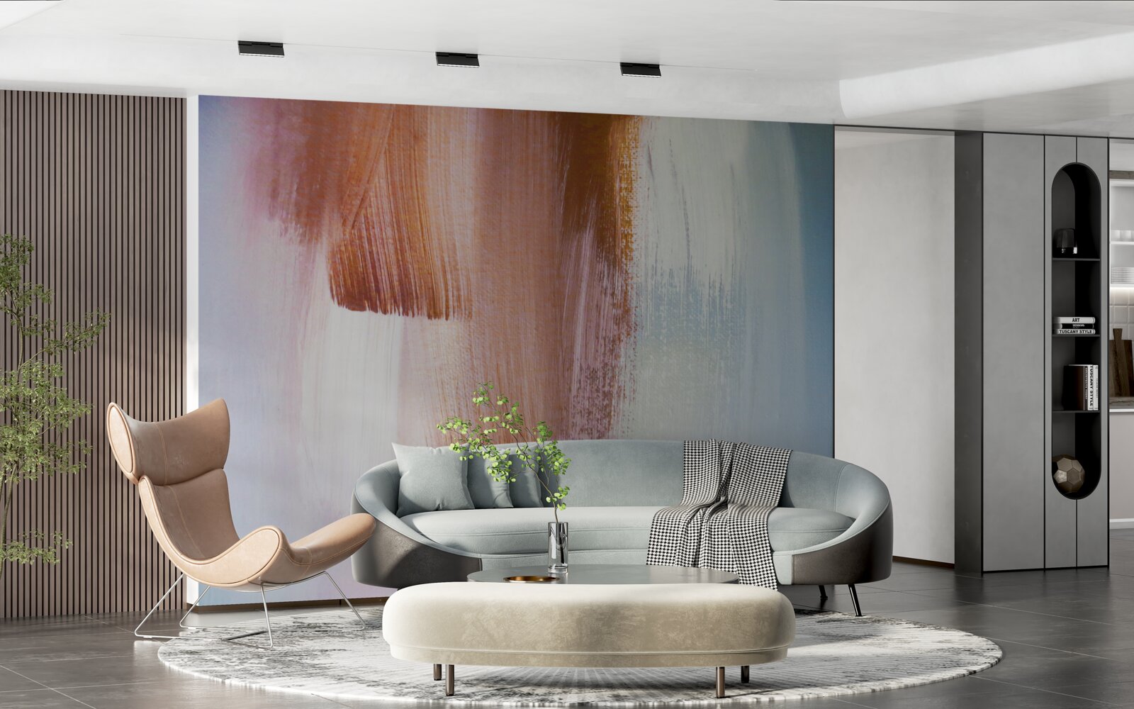 Fotobehang kleurrijke abstracte penseelstreken