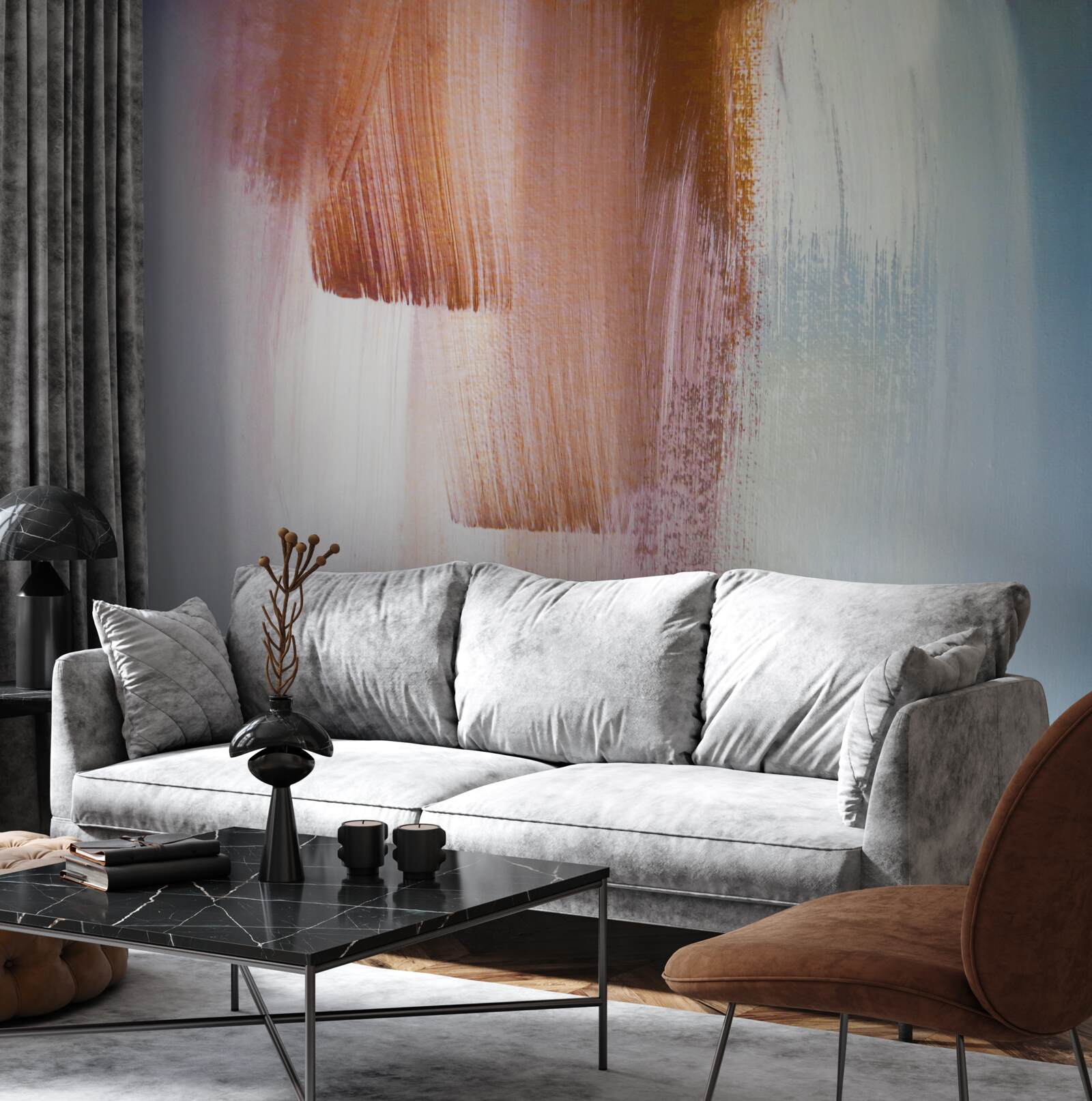 Fotobehang kleurrijke abstracte penseelstreken