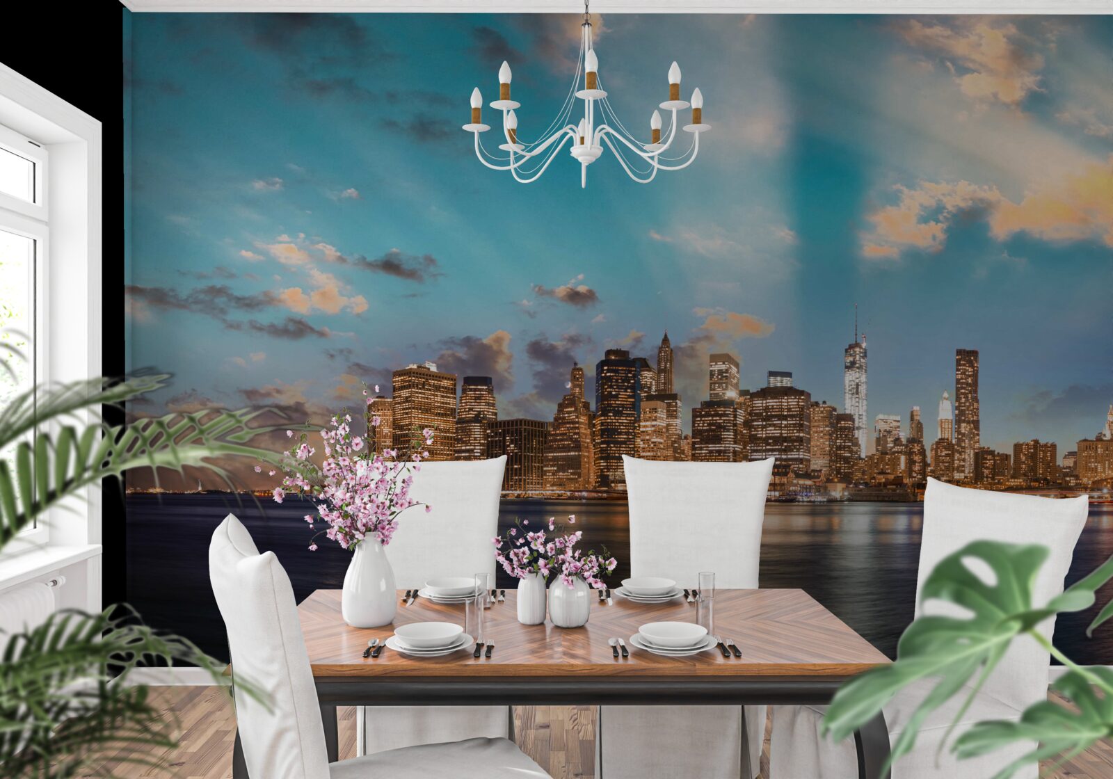 Fotobehang de brooklyn bridge en manhattan in new york