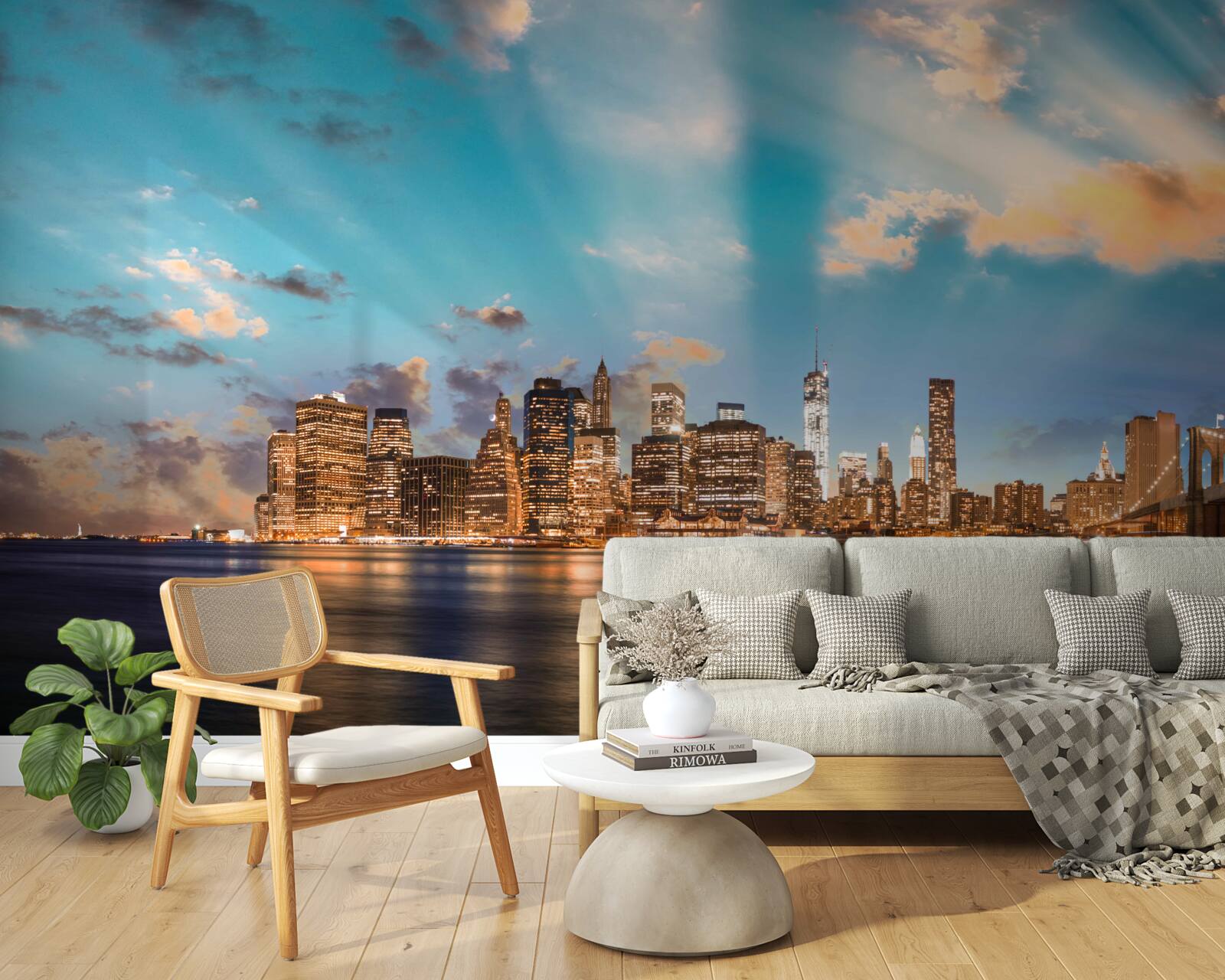 Fotobehang de brooklyn bridge en manhattan in new york