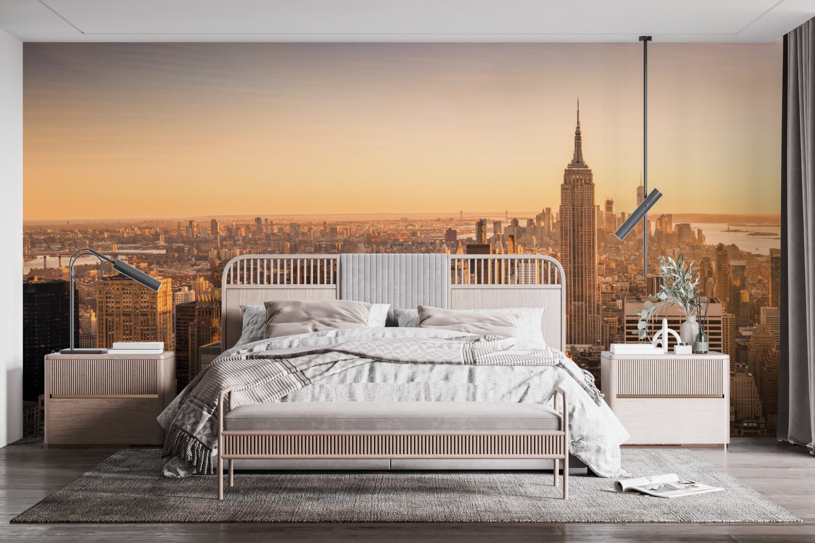 Fotobehang Dageraad boven new york