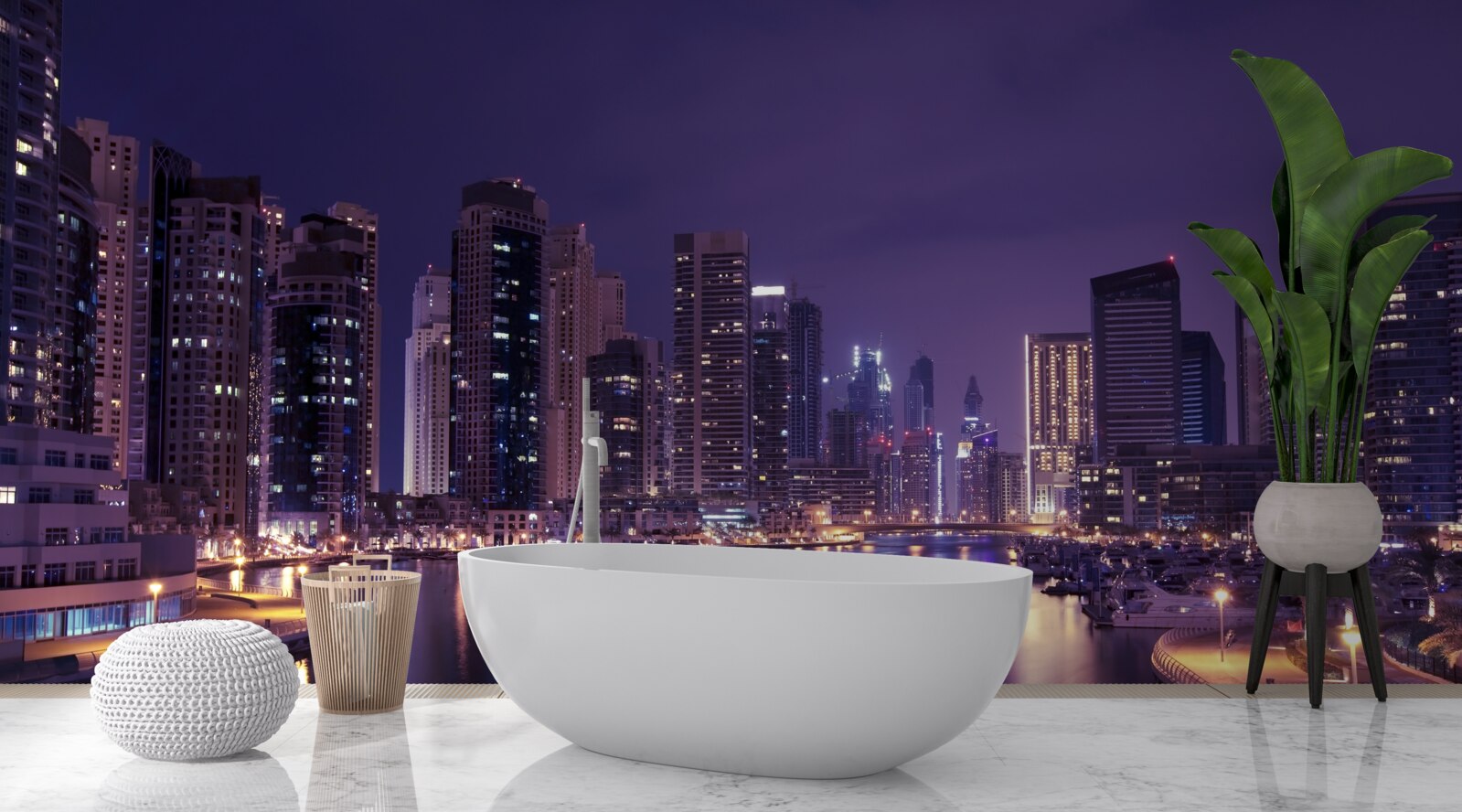 Fotobehang wolkenkrabbers van chicago bij nacht