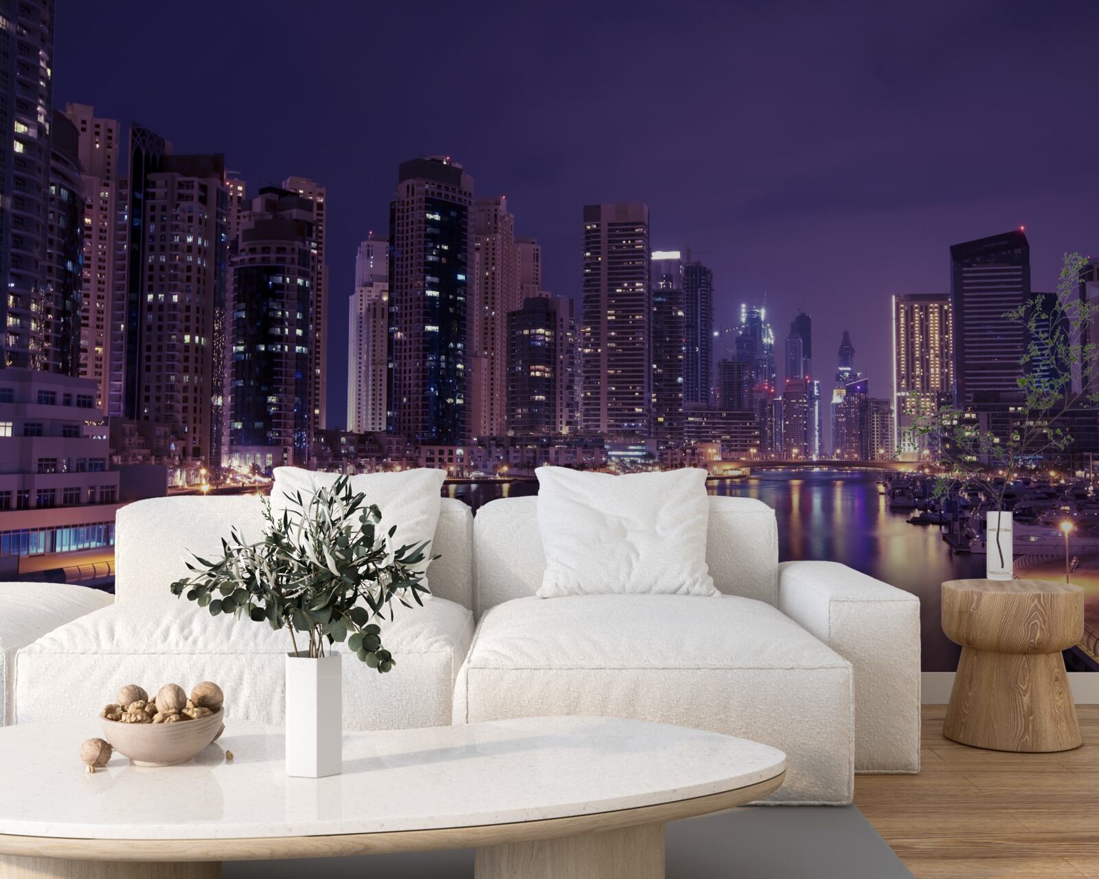 Fotobehang wolkenkrabbers van chicago bij nacht