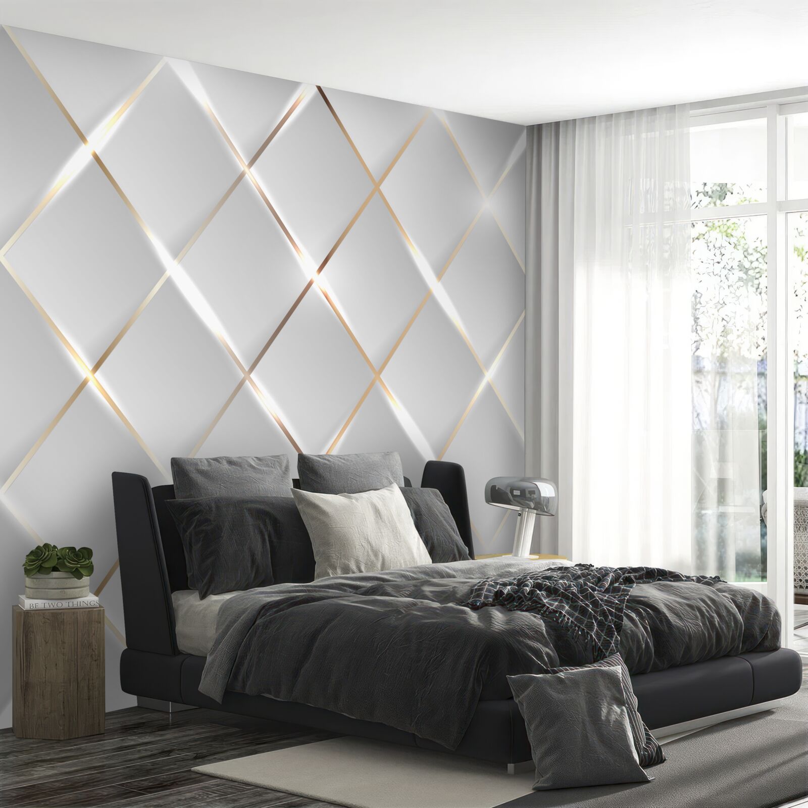 Fotobehang gouden en zilveren porseleinen sets