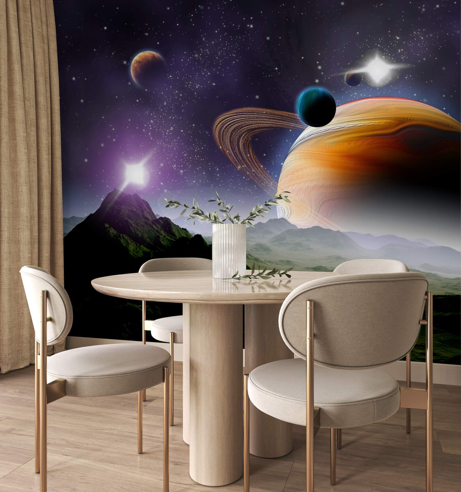 Fotobehang magische ruimte van sterren