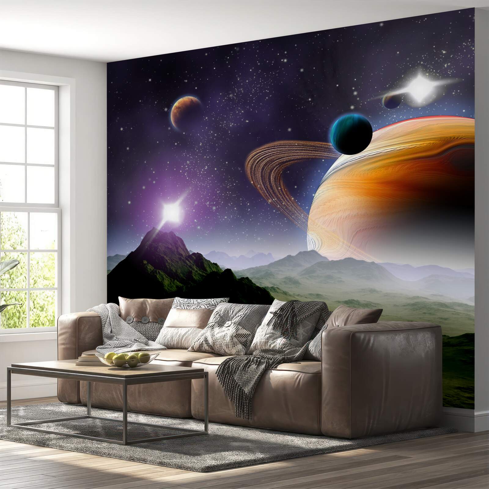 Fotobehang magische ruimte van sterren