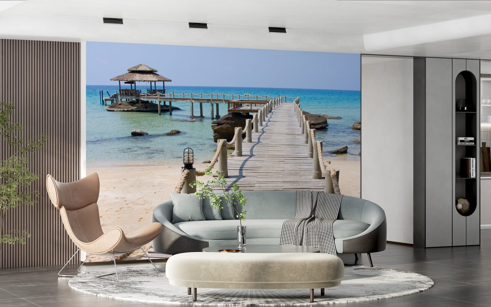 Fotobehang zeepier van hout