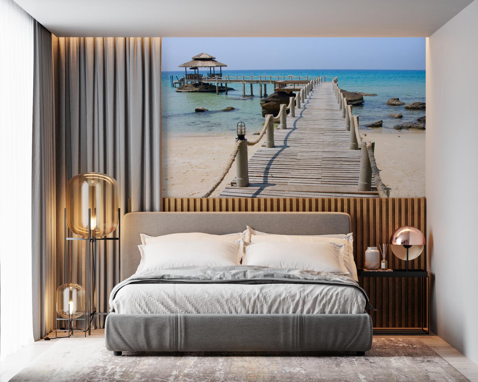 Fotobehang zeepier van hout