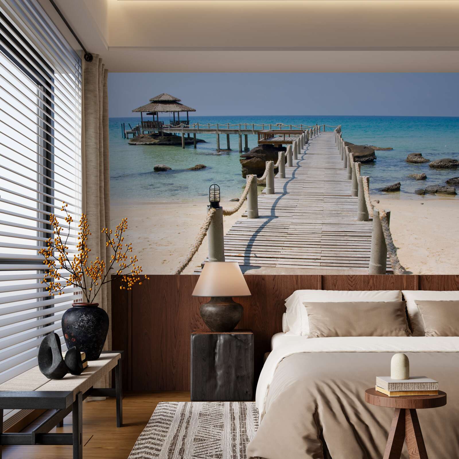 Fotobehang zeepier van hout