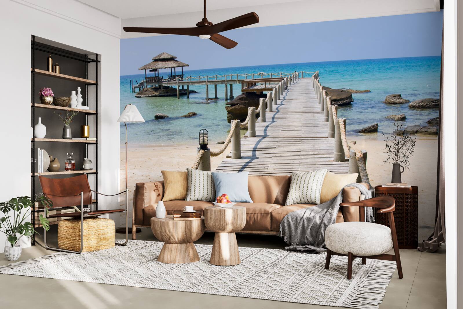 Fotobehang zeepier van hout