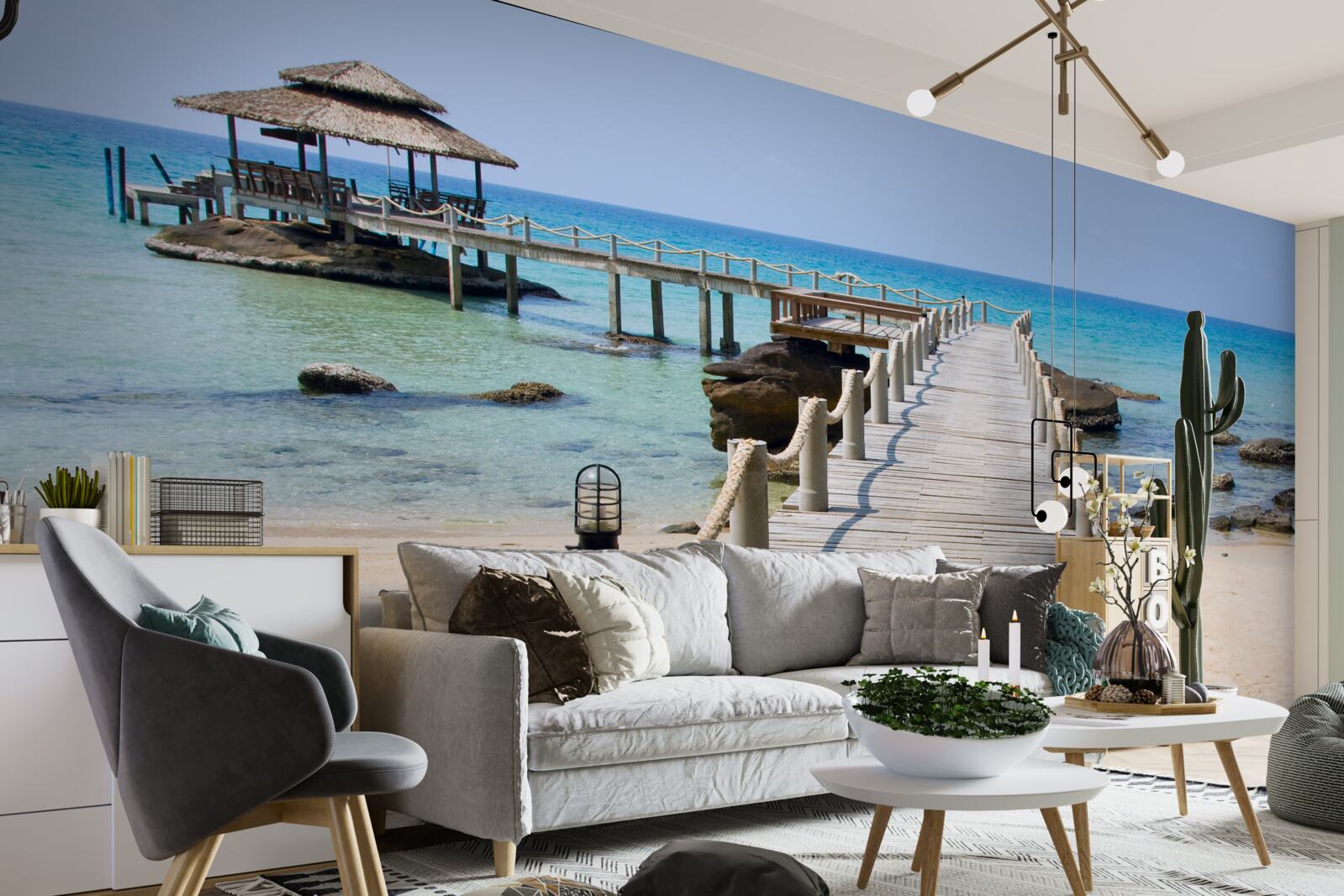 Fotobehang zeepier van hout