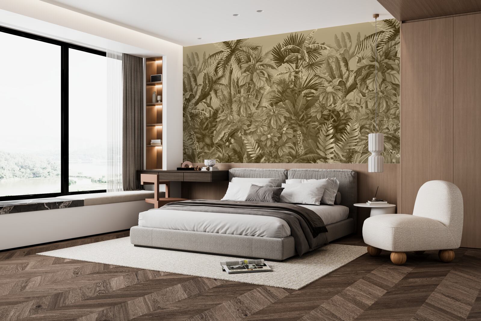 Fotobehang sepia regenwoud