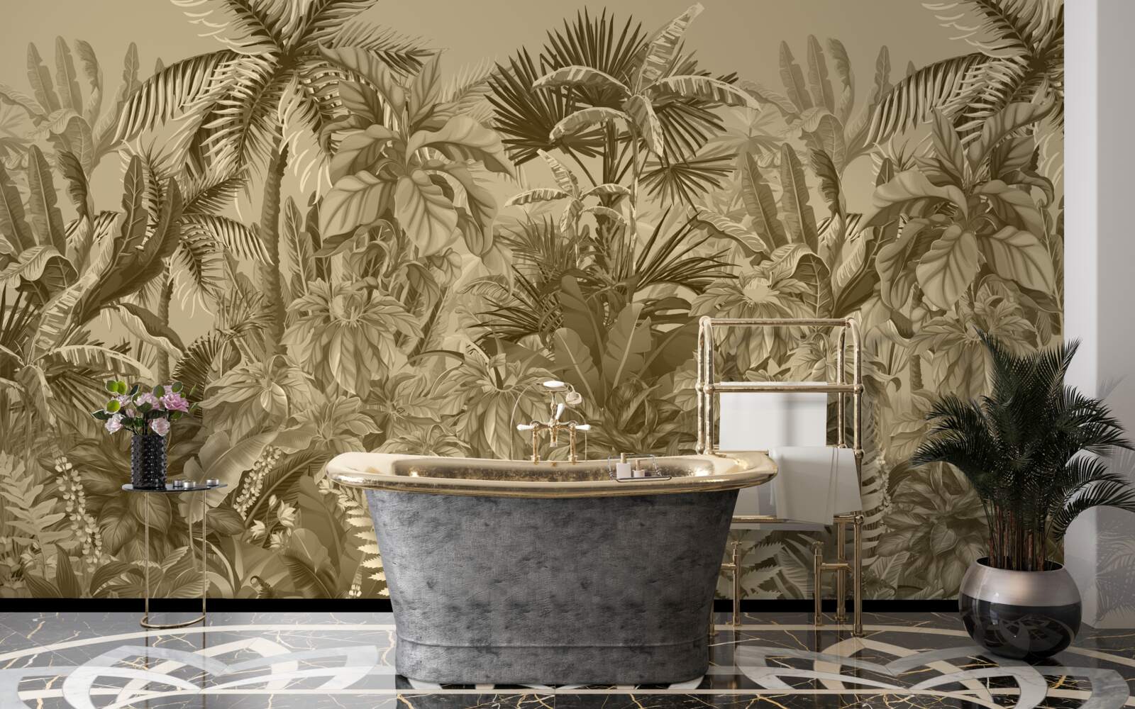 Fotobehang sepia regenwoud