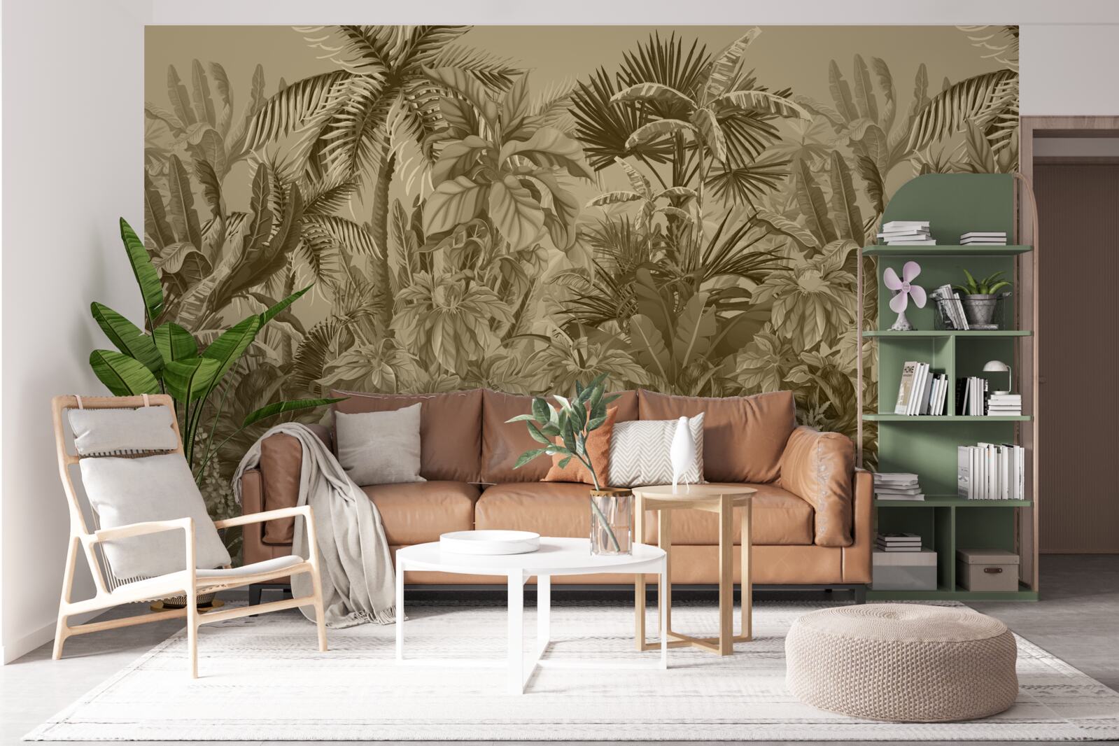 Fotobehang sepia regenwoud