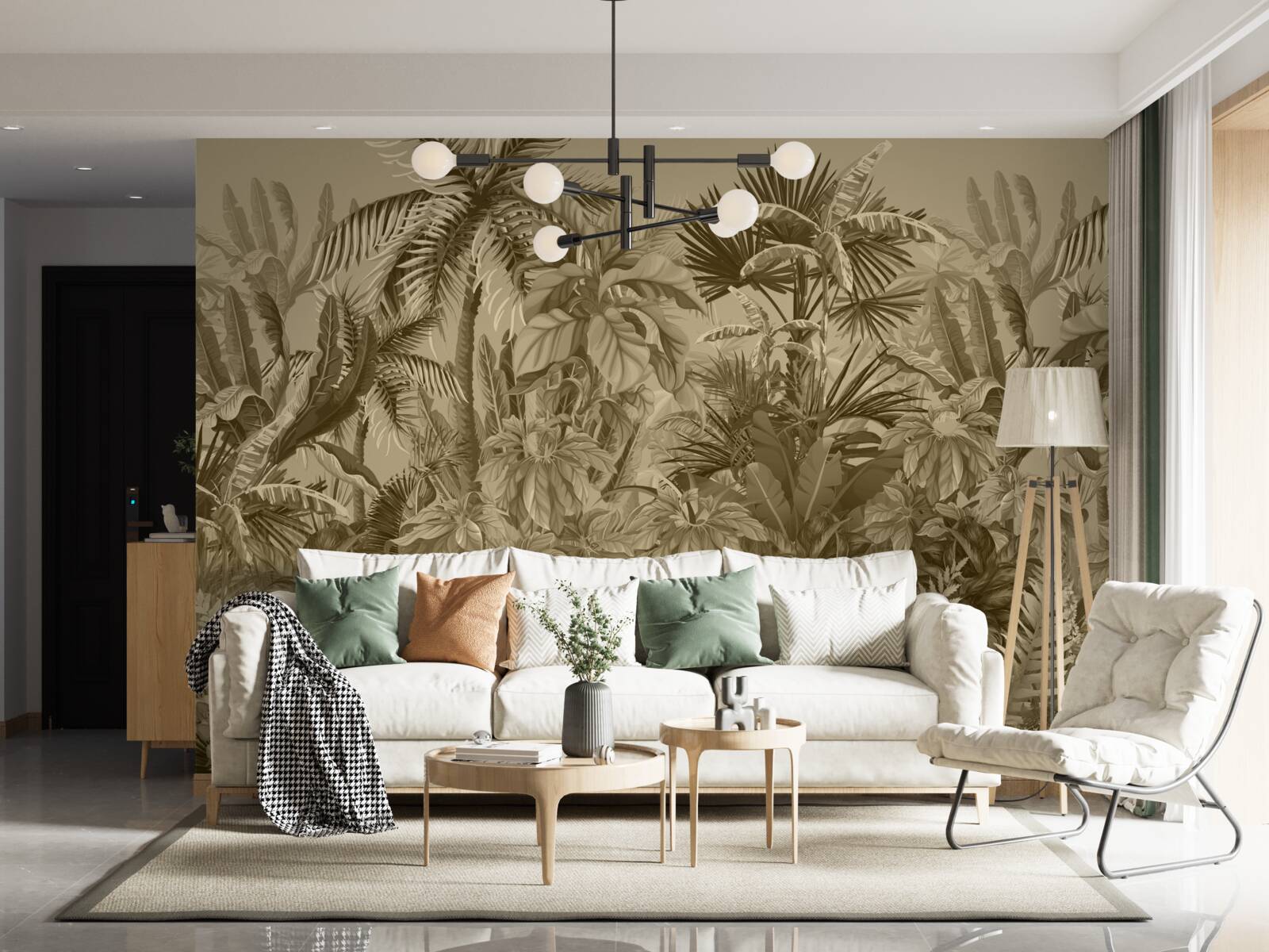 Fotobehang sepia regenwoud