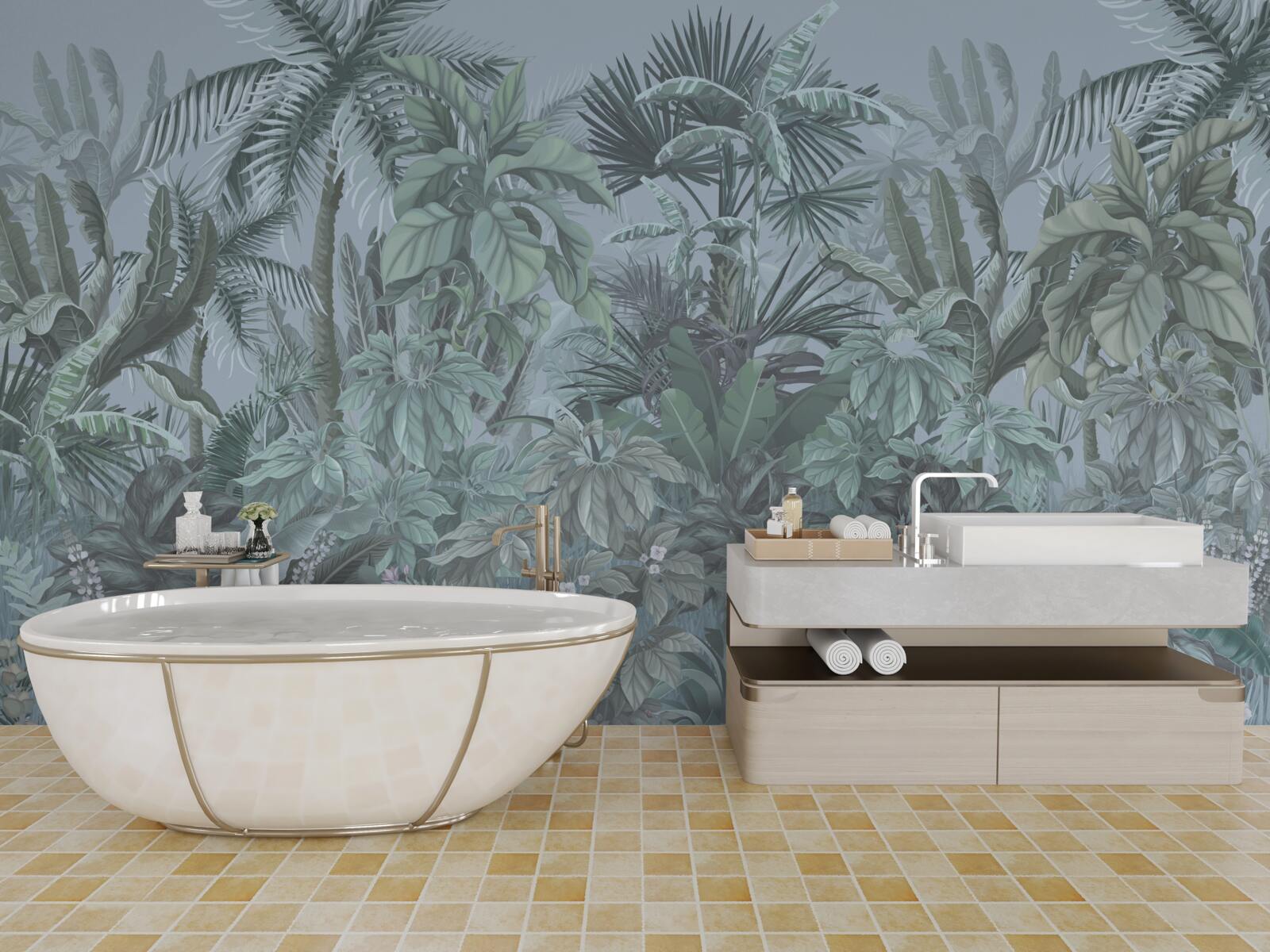 Fotobehang duisternis in de jungle