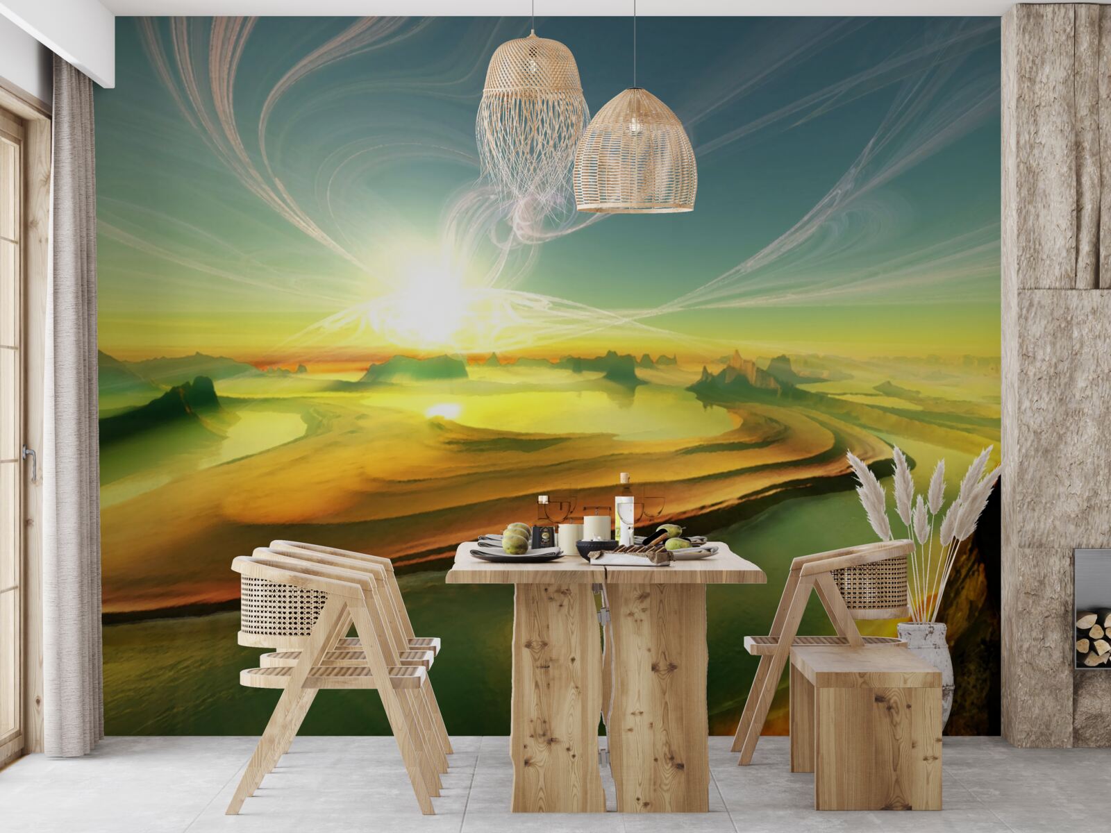 Fotobehang winden van transformatie