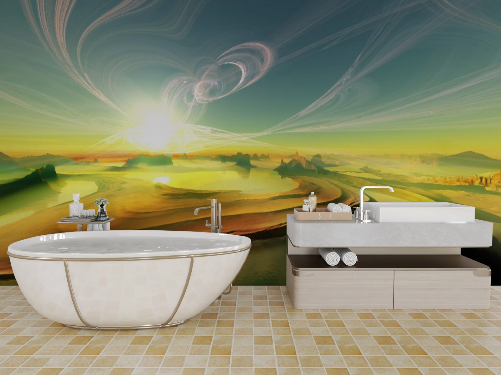 Fotobehang winden van transformatie