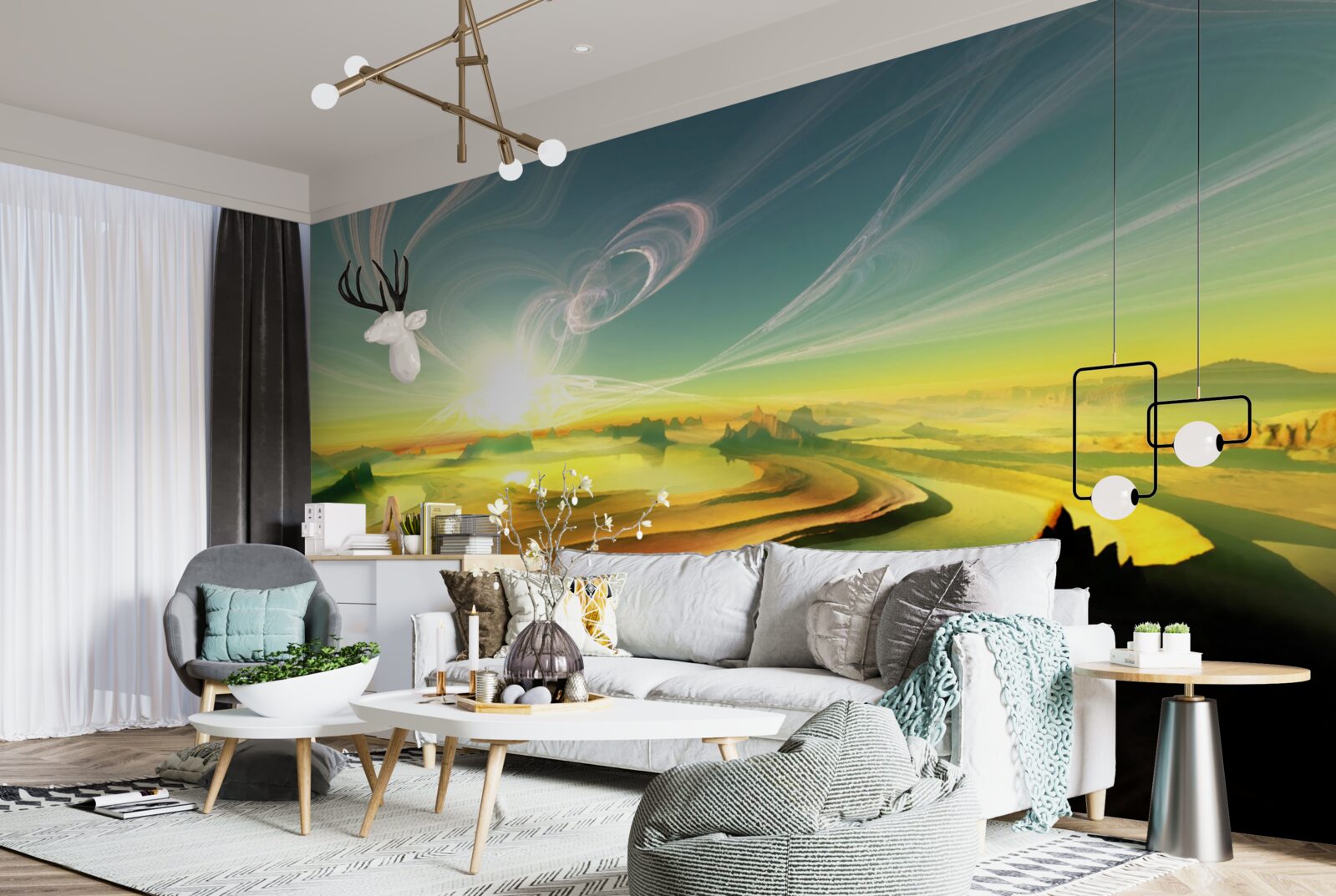 Fotobehang winden van transformatie