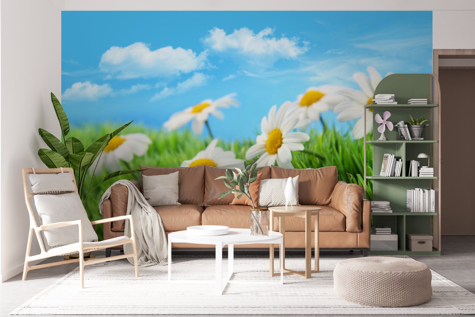 Fotobehang Sneeuwwitte margrieten