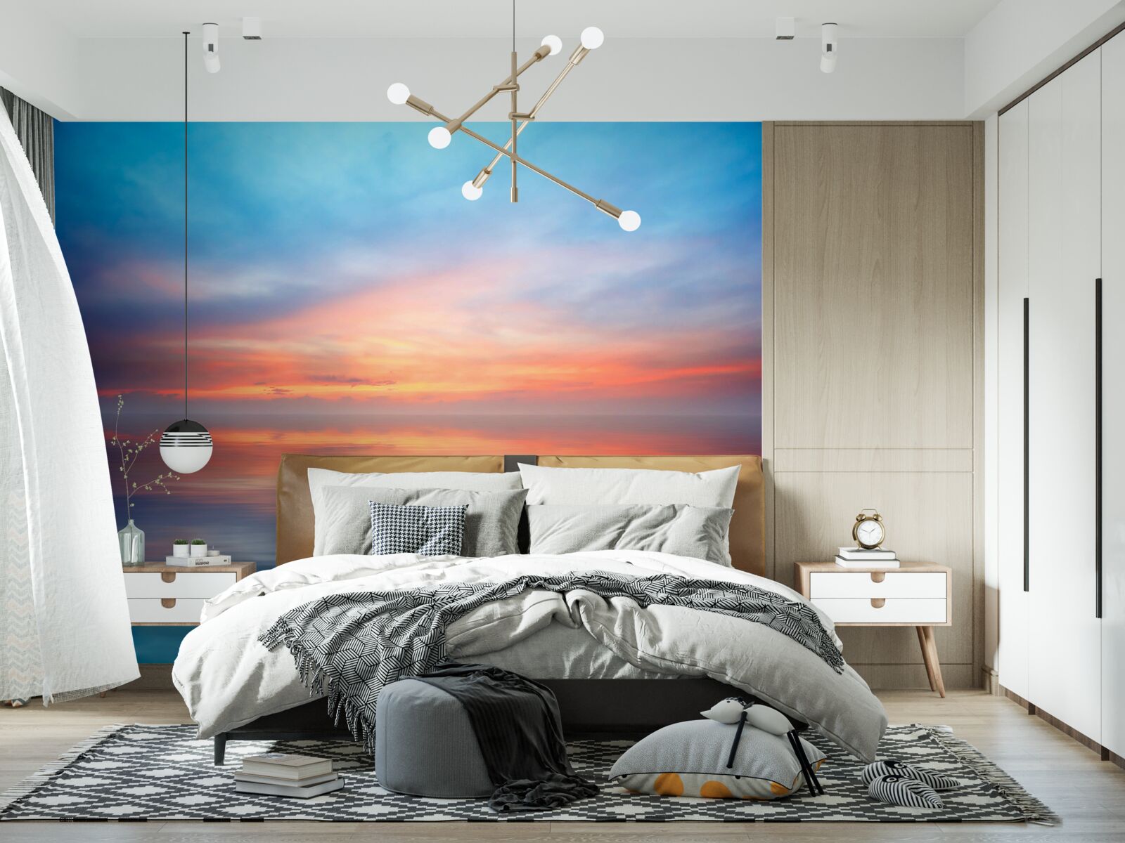 Fotobehang zonsondergang kalm op zee