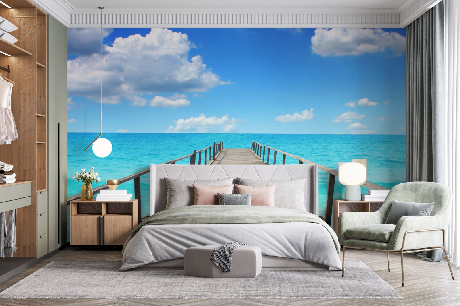 Fotobehang vallend in een grenzeloze zee