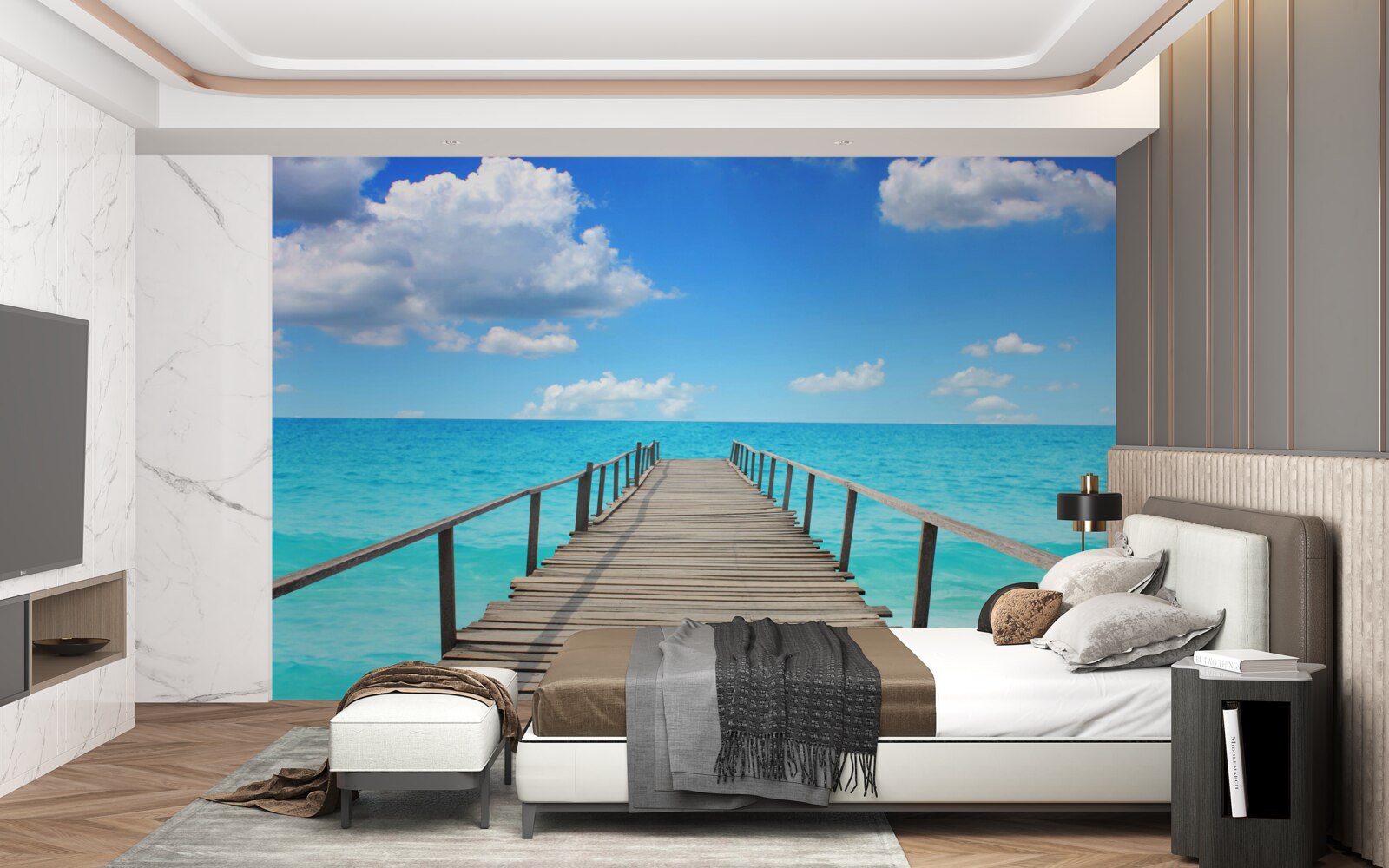 Fotobehang vallend in een grenzeloze zee